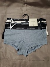    Calvin Klein M Women  s 3 Pack Boyshorts Style Cotton Microfiber Rib Size Sm