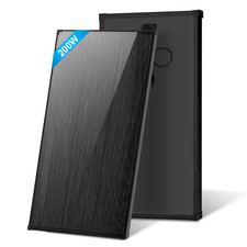 AeternaSol 200W Solar Panel N-Type Full Black Mono 12V Roof PV Boat Home RV 18BB