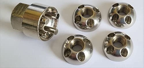 Dado di Sicurezza Antifurto in Acciaio Inox V2A M6 M8 M10 M12 4 Fori (4 Dadi 1 - Immagine 3 di 4