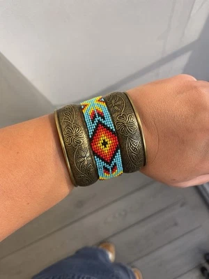 ✨ Bracelet manchette bohème / ethnique vintage ✨ - Photo 1/4