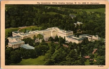 The Greenbrier White Sulphur Springs WV Vintage Linen Postcard