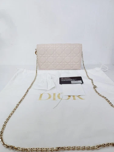 Sac bandoulière chaîne Dior Lady Cannage WOC rose clair 21,5 12,5 3,5 115422719