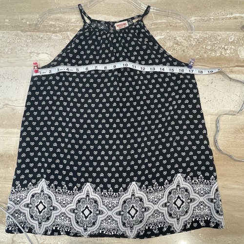 MOSSIMO Boho Paisley Floral Camisole Cami Tank Top High-Neck Small Black White - Picture 5 of 8