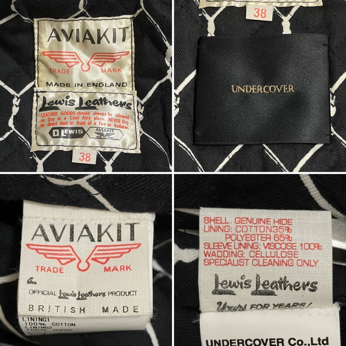 Used Lewis Leathers x Undercover Lightning Riders Jacket Size 38 Black image 4