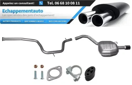 Échappement Volvo V70 III 2.4D 2007-2010 avec tube central en acier et silencieux arrière