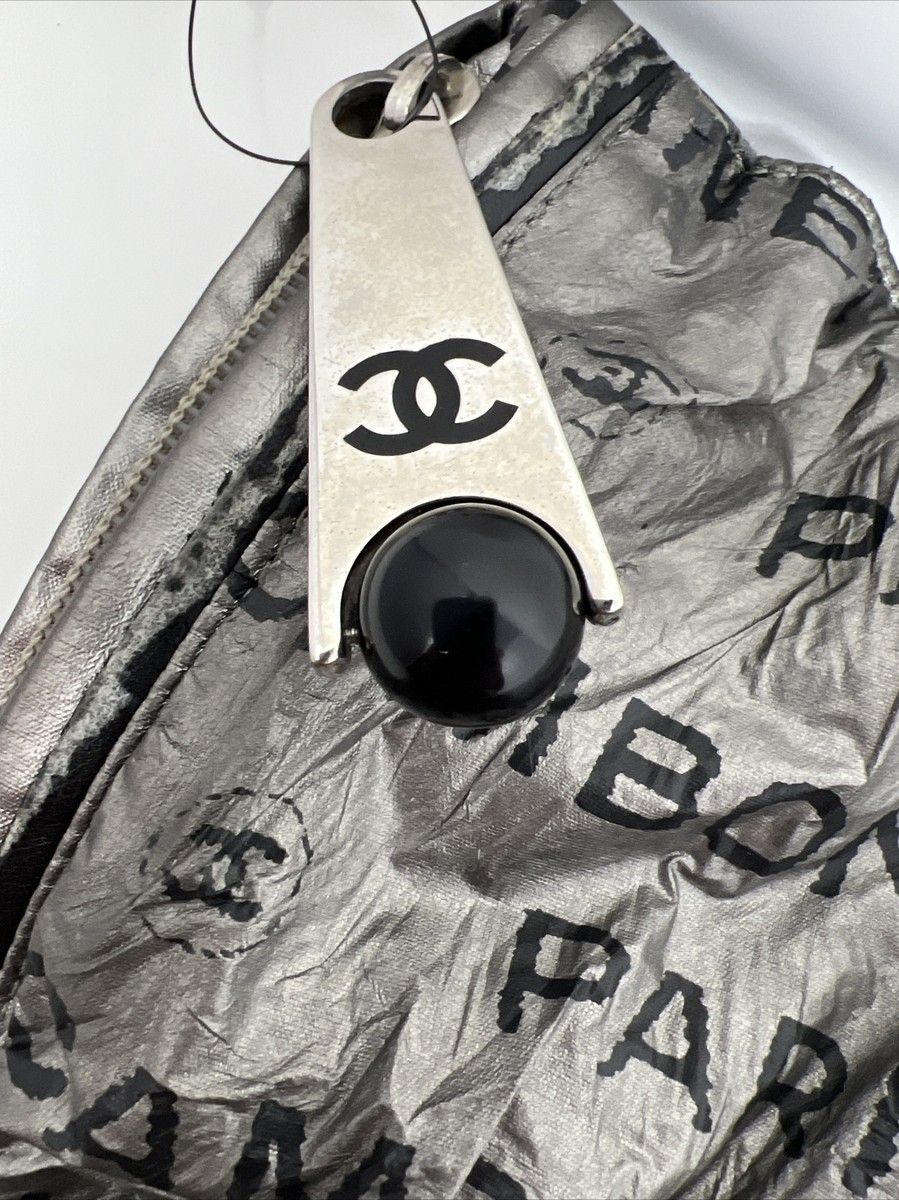 Chanel Silver Nylon 31 Rue Cambon Graphic Expandable Shopping Tote