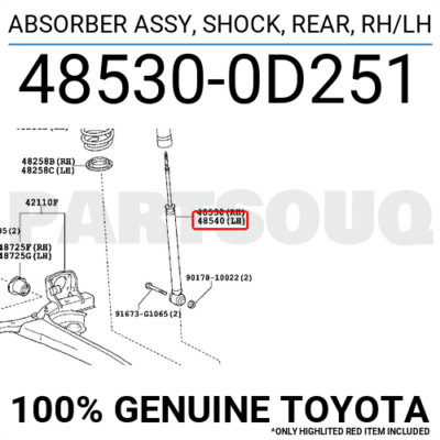 とーぽぽ 485308Z124 Genuine Toyota ABSORBER ASSY SHOCK 48530-8Z124 | eBay