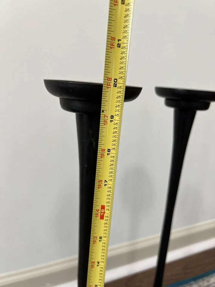 Pottery Barn 20” Wrought Iron Candlesticks Set Of 3 Rustic Farmhouse Cottage - Image 3 of 4