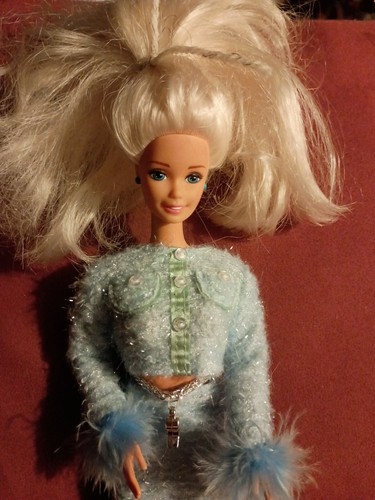 Sprechende Barbie Puppe 1976 Kopf 1966 Körper blond Twist Taille Knie gebeugt bekleidet #33