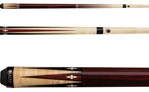 Lucasi LUX43 Two-Piece Billiards Pool Cue Stick Zebrawood ZeroFlex shaft