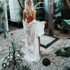 Spell  The Gypsy Collective Bride Isla Bonita Kimono White Robe One Size b159