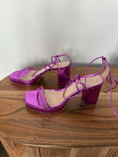 Schutz Lunah Platform Size 9.5 Charms On Ankle Ties From Revolve - Picture 4 of 5