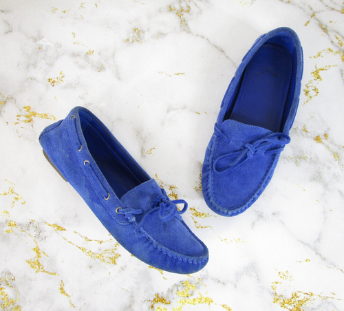 Suede Brilliant Sapphire Loafers Size 
