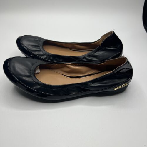 Calvin Klein Ballet Flats Black Patent Leather Toe Stretch Women's 6 NEW - Picture 5 of 10