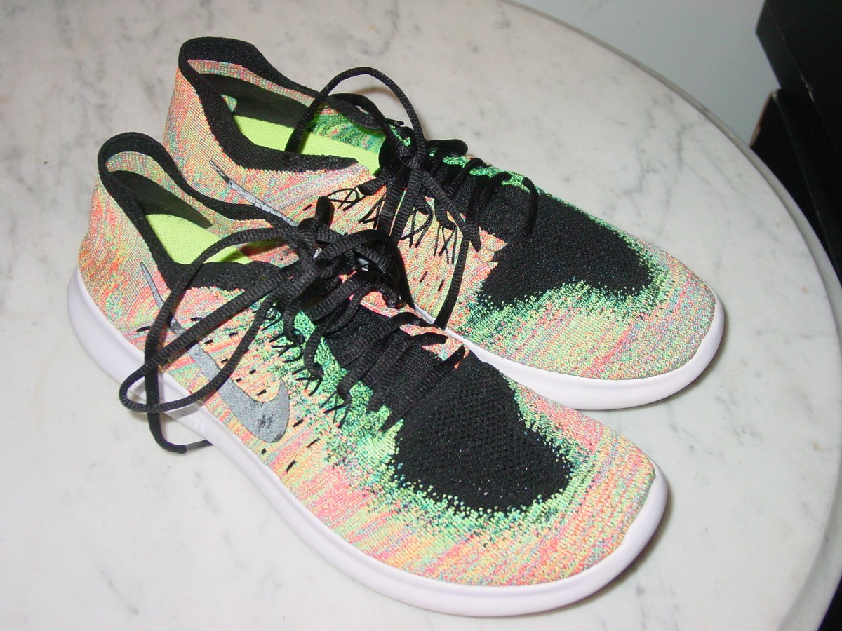 2017 Nike Free RN Flyknit 2017 Black/Blue Lagoon Running Shoes