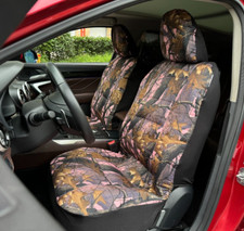 For Toyota Tacoma Car Seat Covers Front Durable Army Tree Leaf Camo Canvas 2pcs