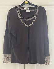 Malia Brown Top & Cardigan Set Size 40 (UK12-14)