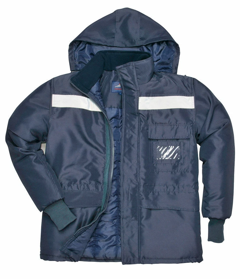 Portwest CS10 ColdStore Quilt Lined Polyester Reflective Hooded Safety Jacket - Image 2 of 4