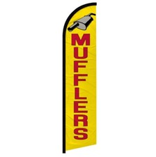 Mufflers Letters Windless Full Sleeve Advertising Auto Muffler Banner Flag