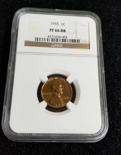 1955 1C Lincoln Penny PF66 RB  Red Brown Proof PF 66 NGC Wheat Cent
