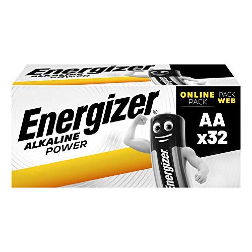 (TG. Pack of 32) Batterie AA Energizer Alkaline Power, confezione da 32 - NUOVO