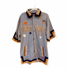 T6 Raw Blue Classics Athletiks Snap Button Jersey Appliqu Basketball Sz XL