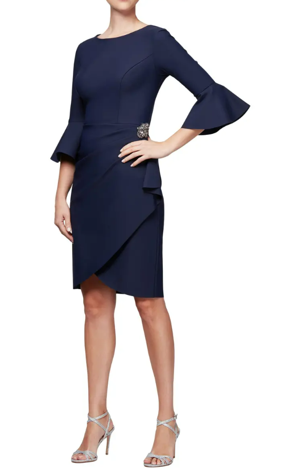 alex evenings bell sleeve sheath dress Alex Evenings Formal Sheath Dress Style 8134271