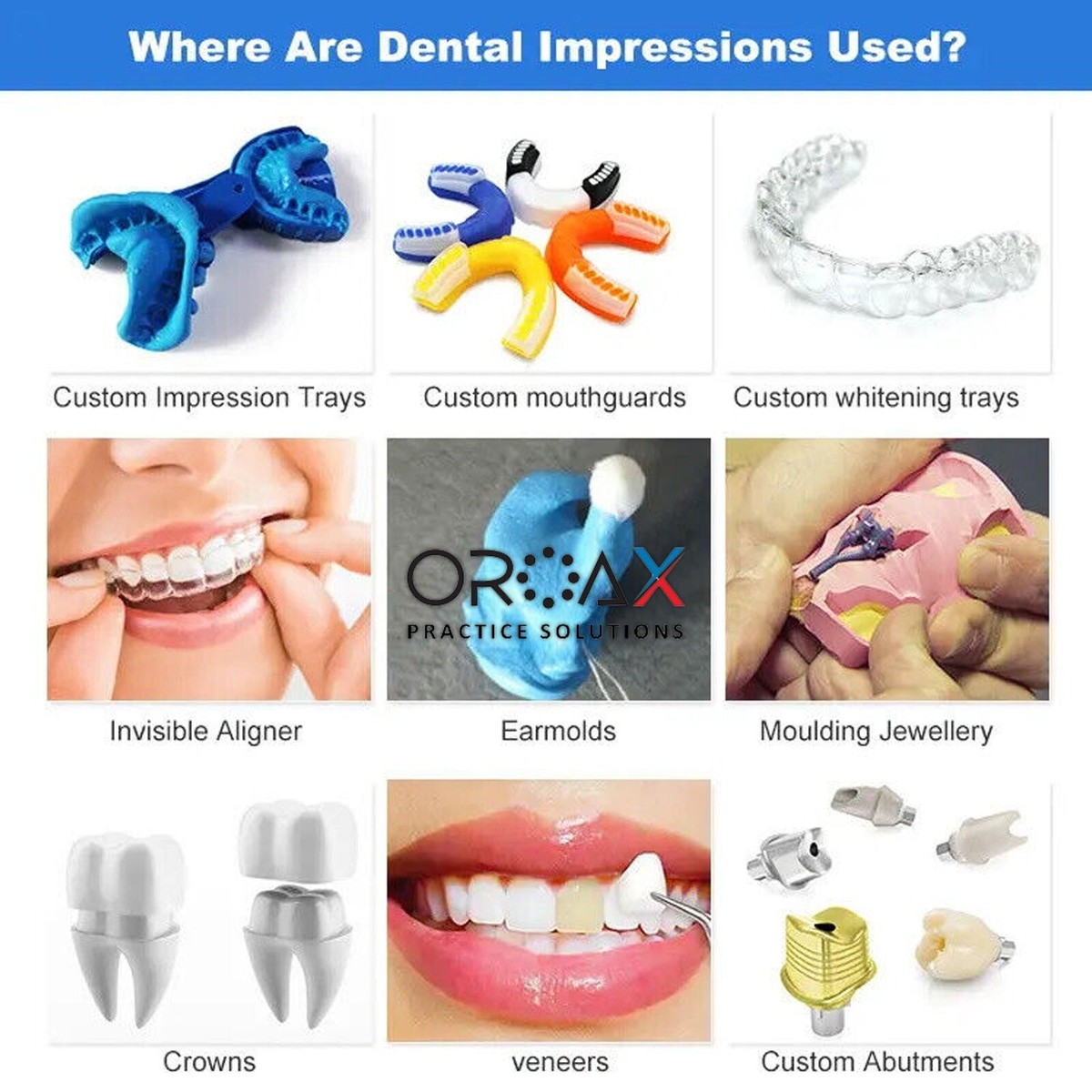 Dental Hydrophilic Silicone Putty Impression Kit For Retainers & Crowns - Includes Trays 2 thumbnail image