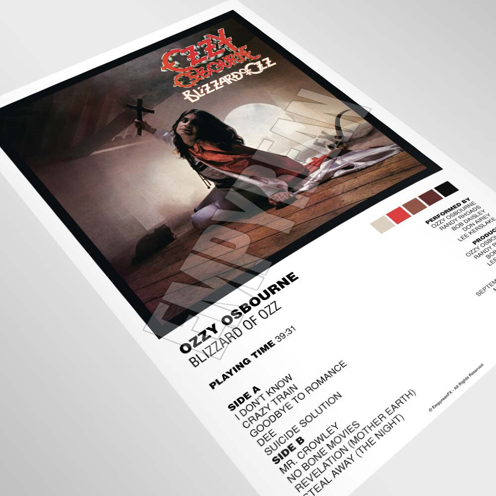 Ozzy Osbourne Blizzard Of Ozz Vinyl Record LP Album Art | eBay