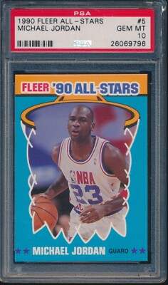 PSA 10 MICHAEL JORDAN 1990-91 FLEER ALL-STARS Chicago Bulls HOF
