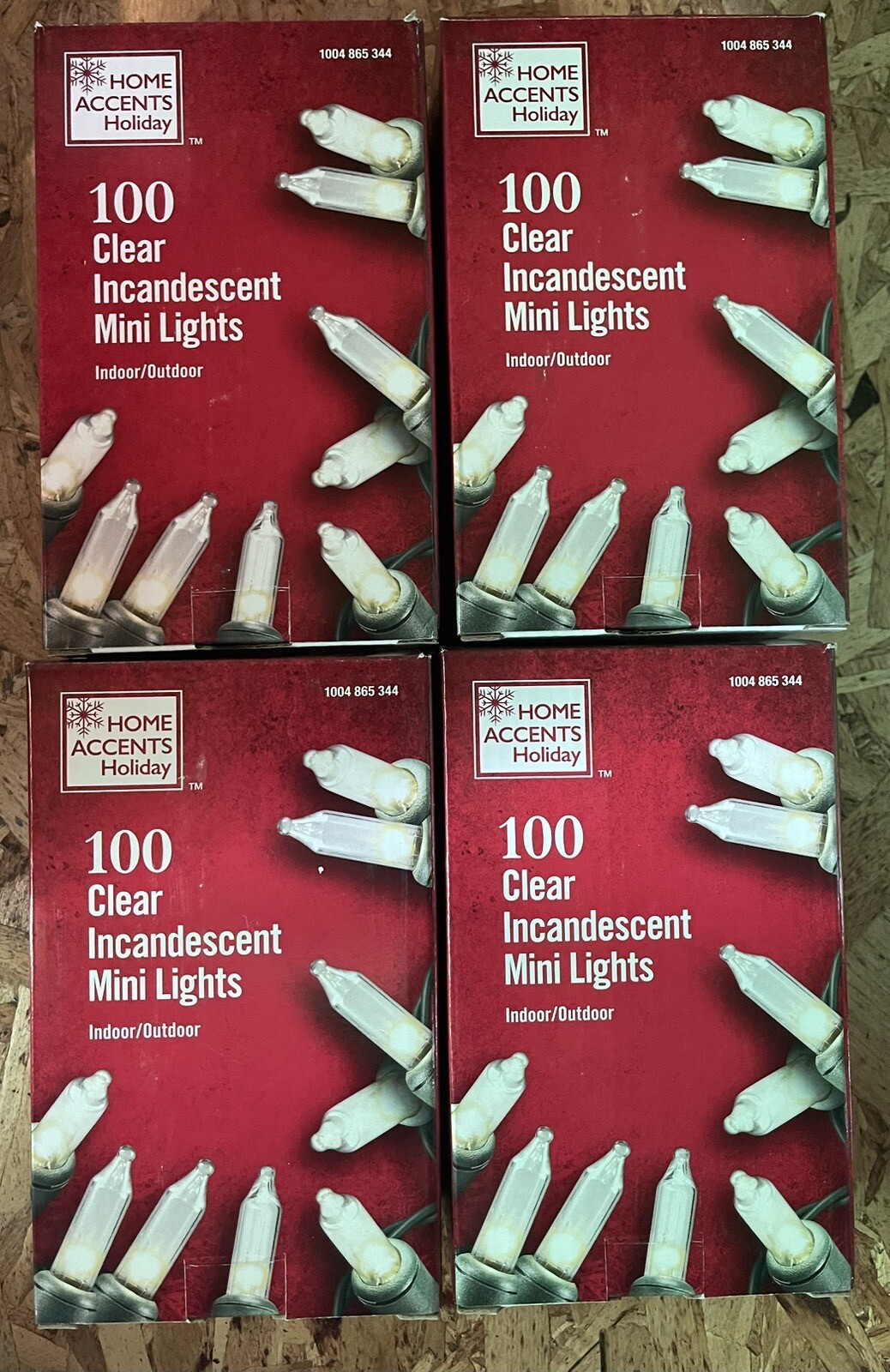 4 Boxes. 100 Clear Incandescent Mini Lights 20 Ft Length Home Accents