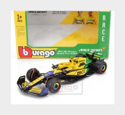 1:43 BURAGO Mclaren F1 Mcl38 #4 Monaco Gp 2024 Lando Norris