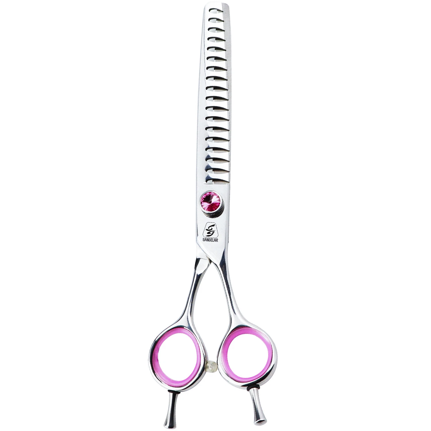 Sangelar 7 inch Pet Thinning Scissors – Stylish, Removes 40%-55% Fur