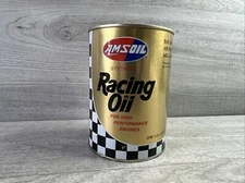 1970s AMSOIL Synthetic RACING MOTOR OIL 1 qt. Tin Can Full SAE 20W-50