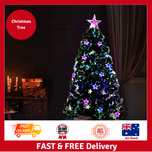 Jingle Jollys Christmas Tree Xmas Fibre Optic LED Green MULTI COLOUR 1