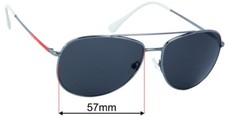 SFx Replacement Sunglass Lenses fits Prada SPS 55U - 57mm Wide