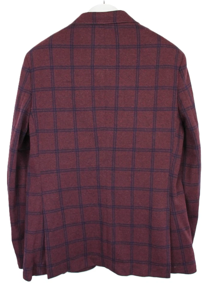 TASSO ELBA  Blazer Men's LARGE Single Breasted Notch Lapel Half Lined Plaid - Image 2 of 4