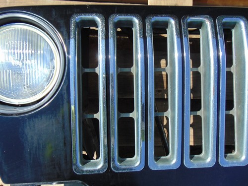 Jeep Wrangler Radiator Grill headlight panel TJ 97-06 Black + chrome trim lights - Picture 5 of 18