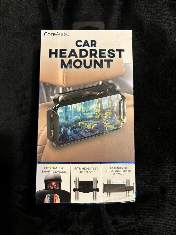 Core Audio Headrest Mount for Games and Smart Devices NEW In box. Never Opened.