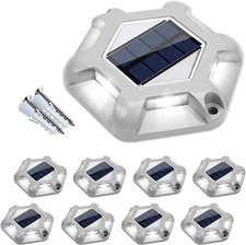 8X Solar Garden Decor Waterproof Deck Light Outdoor Driveway Dock LED Step Lamps