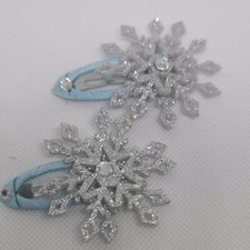 Prinzessin Schneeflocke Haarspange Silber- Hellblau 2er Set (2 St&uuml;ck)