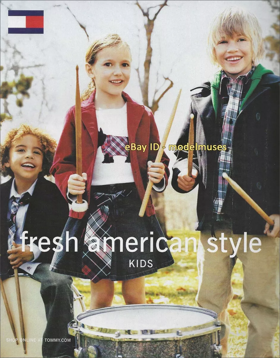TOMMY HILFIGER Kids 1 Page PRINT AD Fall 2005 cute little boys girl drumming