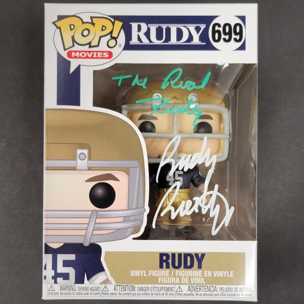 Rudy Ruettiger Autographed Signed "The Real Rudy" Funko Pop ~ Beckett Beckett Witness Holo 