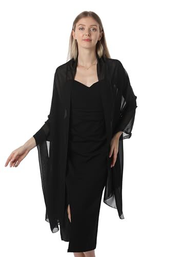Chiffon Shawls and Wraps for Evening Dresses Women One Size Black(chiffon) - Bild 4 von 6