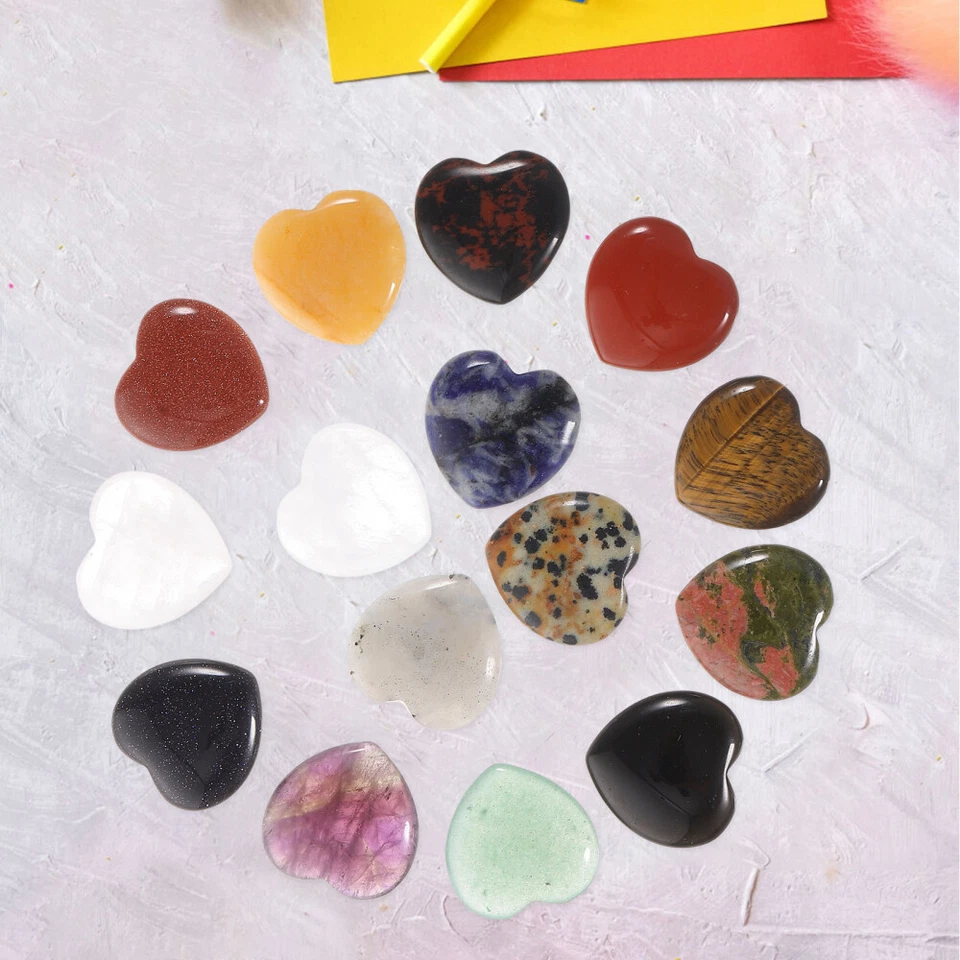 15 Pcs Liebe Kristallstein Büro Stein Dekore Kristall-Herz-Ornament Steindekor - Bild 3 von 4