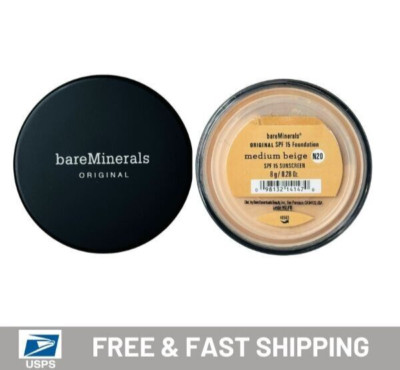 Bare Minerals Original Foundation Broad Spectrum SPF 15 Medium Beige N20 8G -NEW