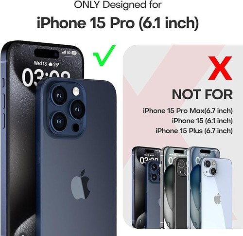 TAURI 3 in 1 Clear for iPhone 15 Pro Case, and 2X HD Screen Protector - Picture 4 of 4