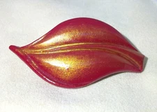 HAIR CLIP ACCESORY BARRETTE RED GOLD LEAF