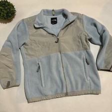 The North Face Light Blue Gray Fleecee Winter Denali Jacket Coat Girls Size XL