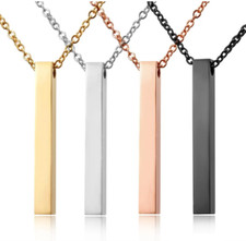 Men's And Women's Stainless Steel Necklace Various Colors  Custom Engraving